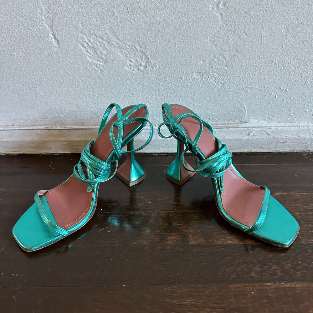 Amina Muaddi Vita leather heel